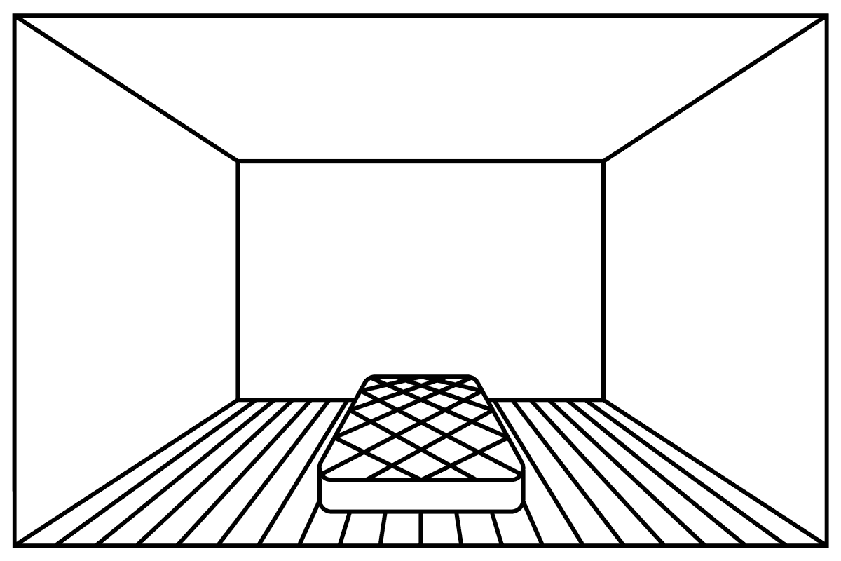 an illustration of a mattress on a floor