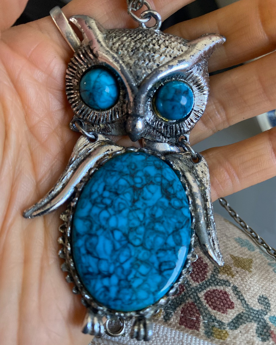 Valerie June's owl necklace