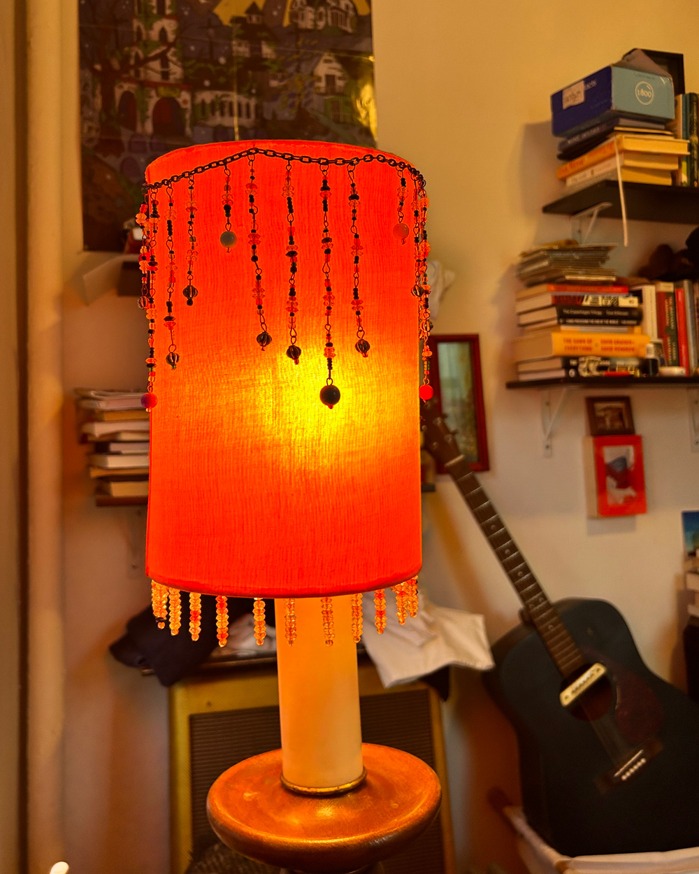 Allegra Krieger's orange beaded lampshade