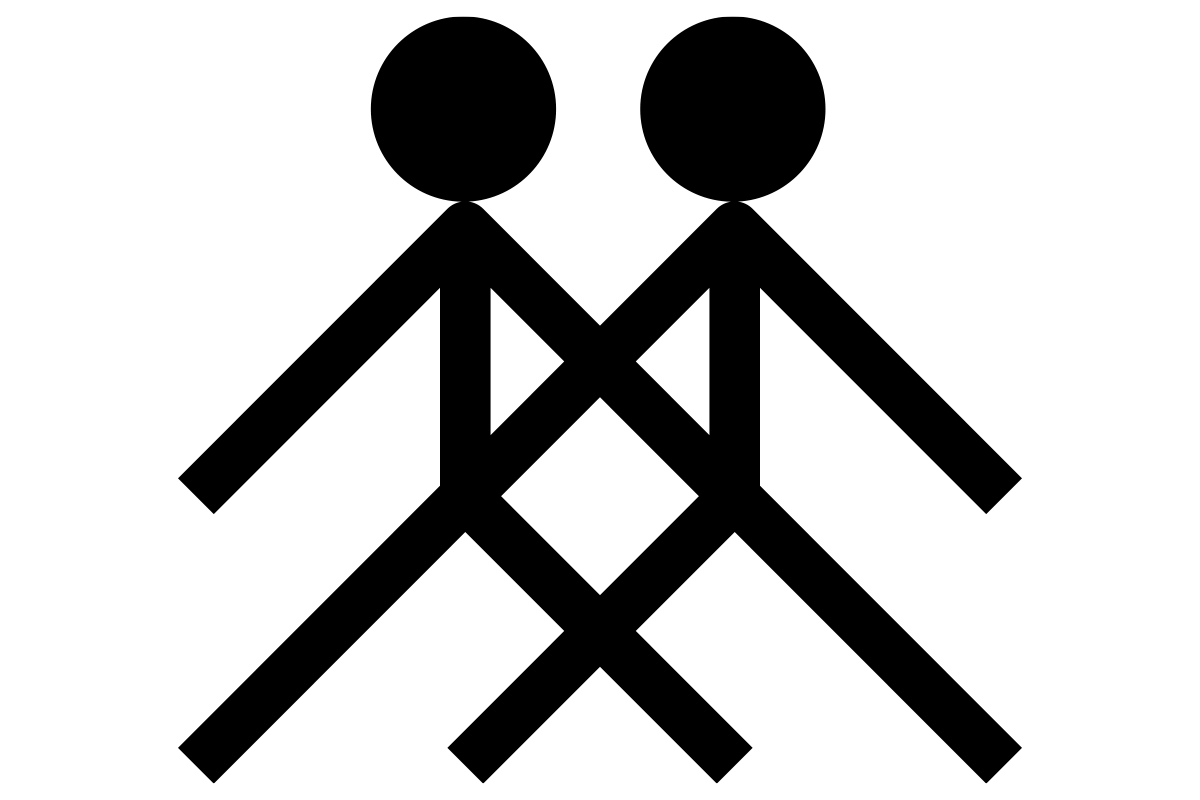 an illustration of two people getting off