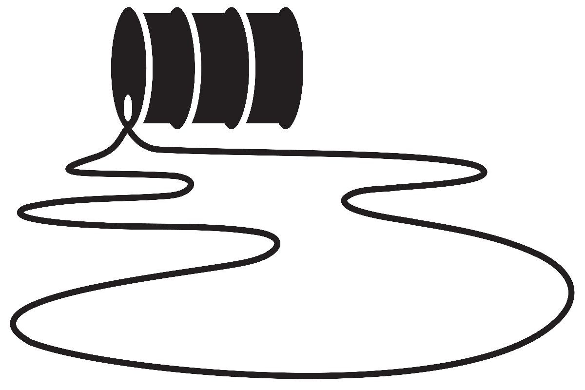 an oil can spilling