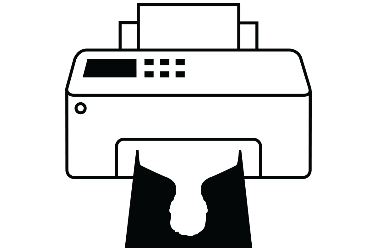 an image of a printer printing the idea of a man