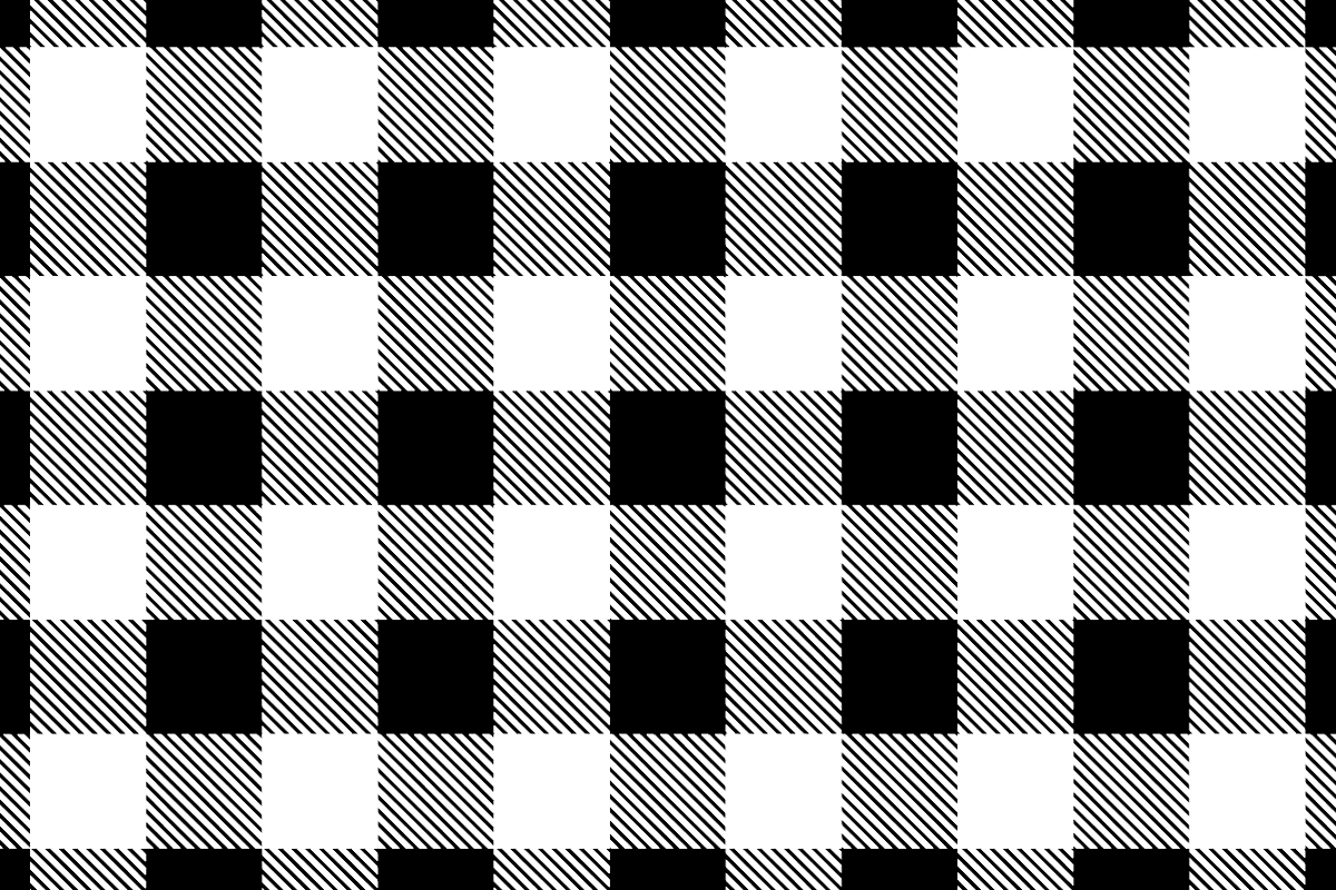 a checked pattern tablecloth 